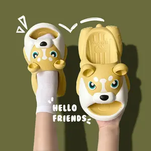 Husky sandals slippers men's summer  new indoor home non-slip thick bottom stepping shit feeling slippers men's external wear