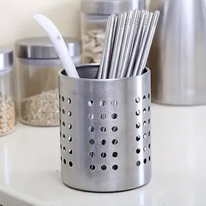 Stainless Steel Utensil Organizer Caddy - Multipurpose Kitchen Storage for Chopsticks, Spoons, Forks, Knives - Food-Safe, Rust-Resistant, Easy-to-Clean, Space-Saving Cutlery Holder for Home, Commercial, and Restaurant Use
