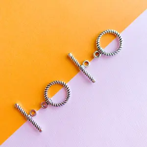 Twisted Plated Silver Toggle - 2 Pack