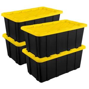 Sterilite Industrial Stackable Storage Tote Lidded Containers, 4/6/8/12 Pack