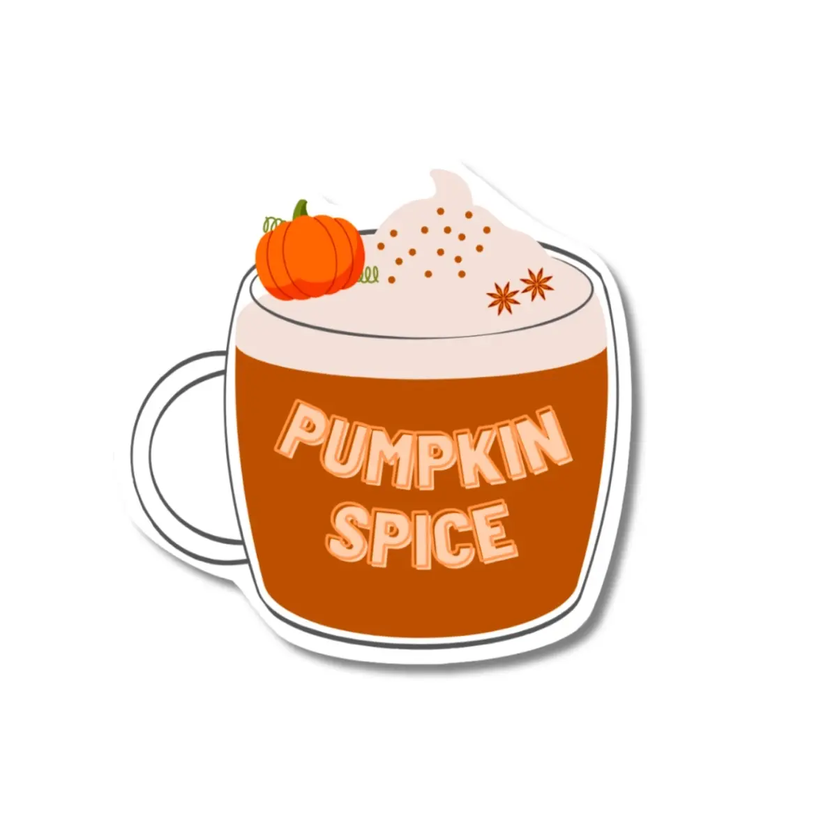 Pumpkin Spice Sticker - PSL Sticker - Autumn Sticker - Fall Sticker - Clear Vinyl Sticker - Gift For Her - Water Bottle Decal - Laptop Decal
