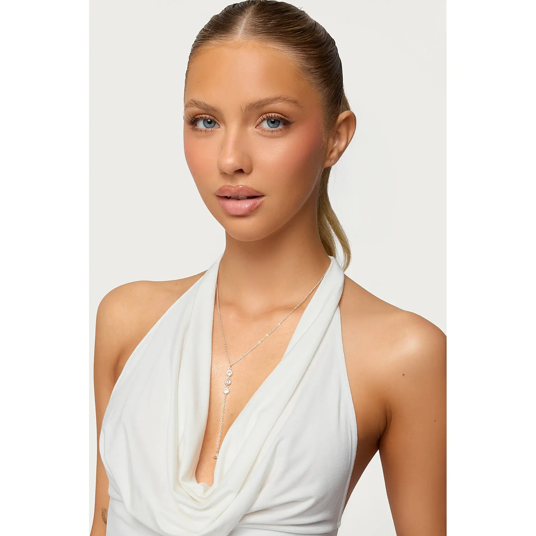 Rhinestone Cascading Necklace