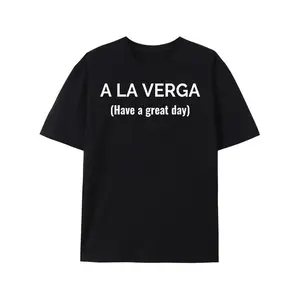 Summer t Shirts A La Verga Black T-shirt-5389 Funny Men's Short Sleeve Graphic T-shirt Collection Black Casual Street Style Round Neck