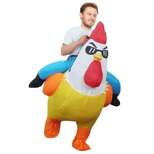 Cartoon Rooster Costume Inflatable Suit, Youth/adult Size, Fits 155-190cm, Includes Fan & Battery Box, Halloween Cosplay Party Use