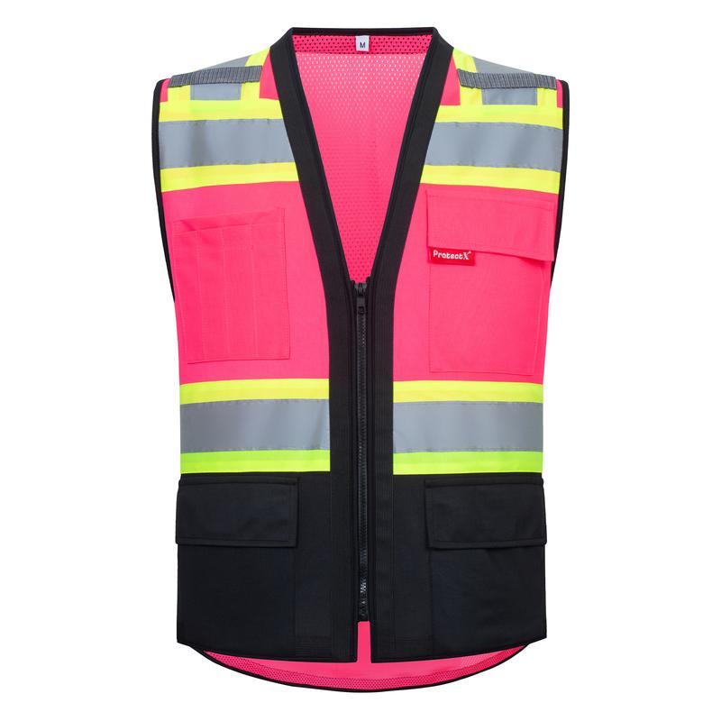 ProtectX Hi-Vis Safety Vest for Men & Women, ANSI Class 2 High ...