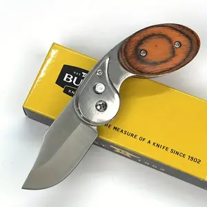 Folding knife with clip, solid wood handle, sharp EDG knife, portable pocket knife, the first choice for gifting, a gift for a man's father