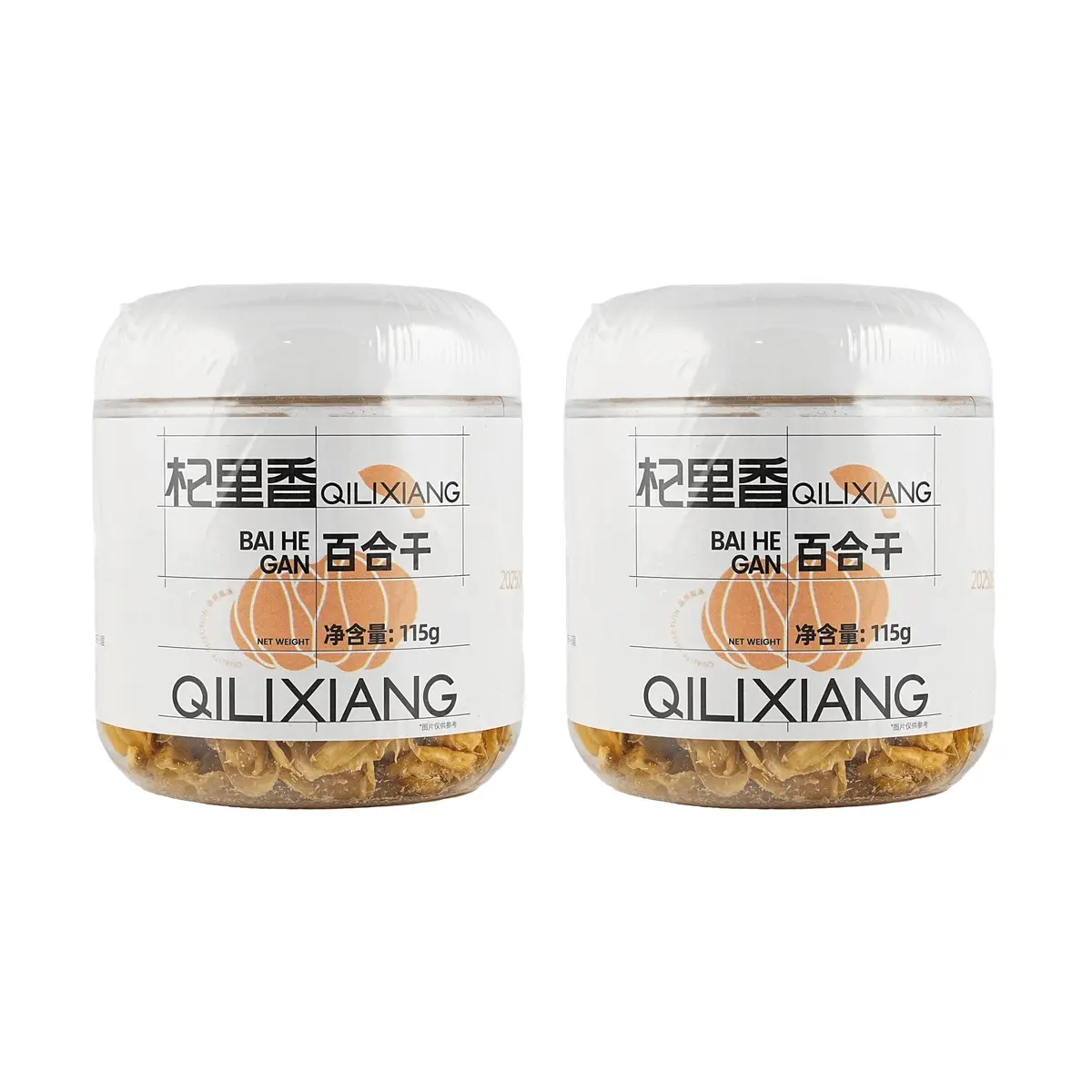 QILIXIANG Dried Lily Bulbs 2x115g Cans - Premium Edible Lily for Soups, Porridge, Tea - Soothing, Lung Health, Sleep Aid