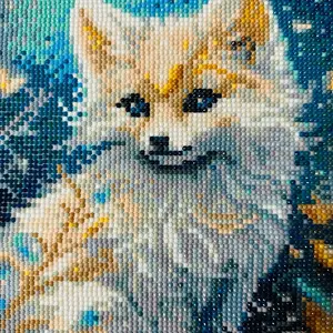 Eiazuiks Wall Art - Eiazuiks Diamond Painting Featuring Corgi Character in Colorful Design with Blue and Yellow Elements, Dimensions 12 x 16 Inch - Decor