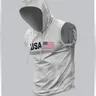 Men's Fashion Sports Fitted Hooded Vest, Sleeveless Vests, Sleeveless Sports Top with Moderate Fabric Thickness for Summer
