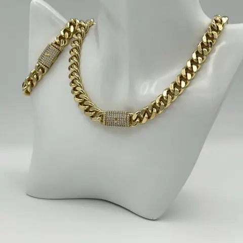 Rodriguezjewelry # 1076 Necklace # 1077 Bracelet  ( 10 mm width )