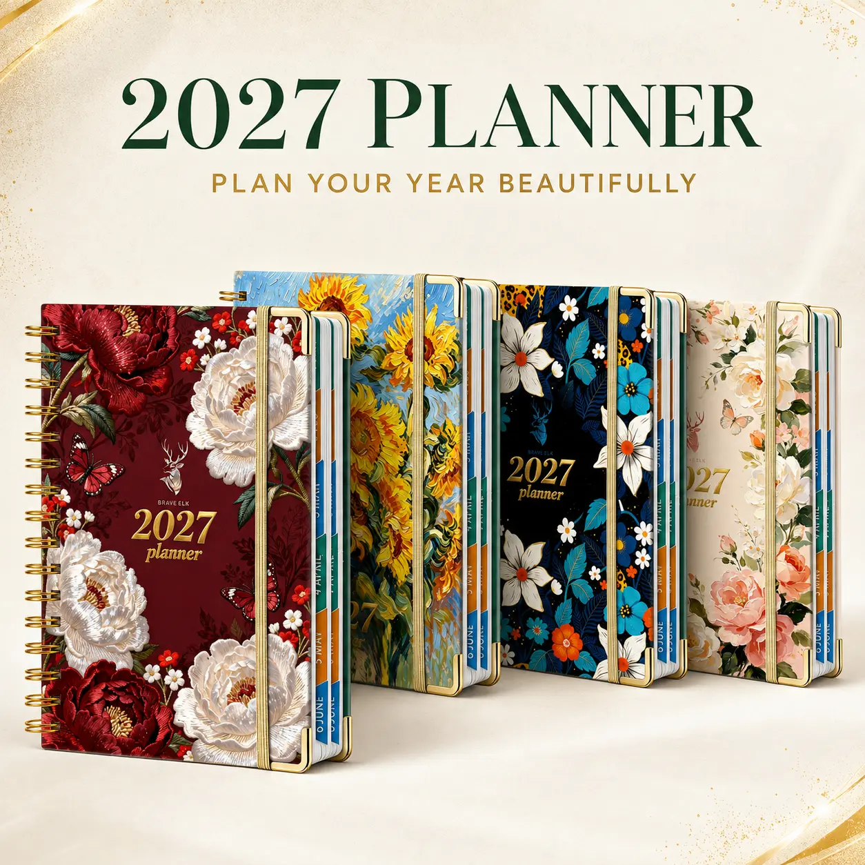 2027 Planner Monthly & Weekly& Day Planner Fun Designs Calendar Book, Monthly Organizer & Planner for Busy Schedules, Planners for 2027 Back to School Plan Your Year Beautifully with Floral Designs and Multiple Color Options for Organization and Style-MM