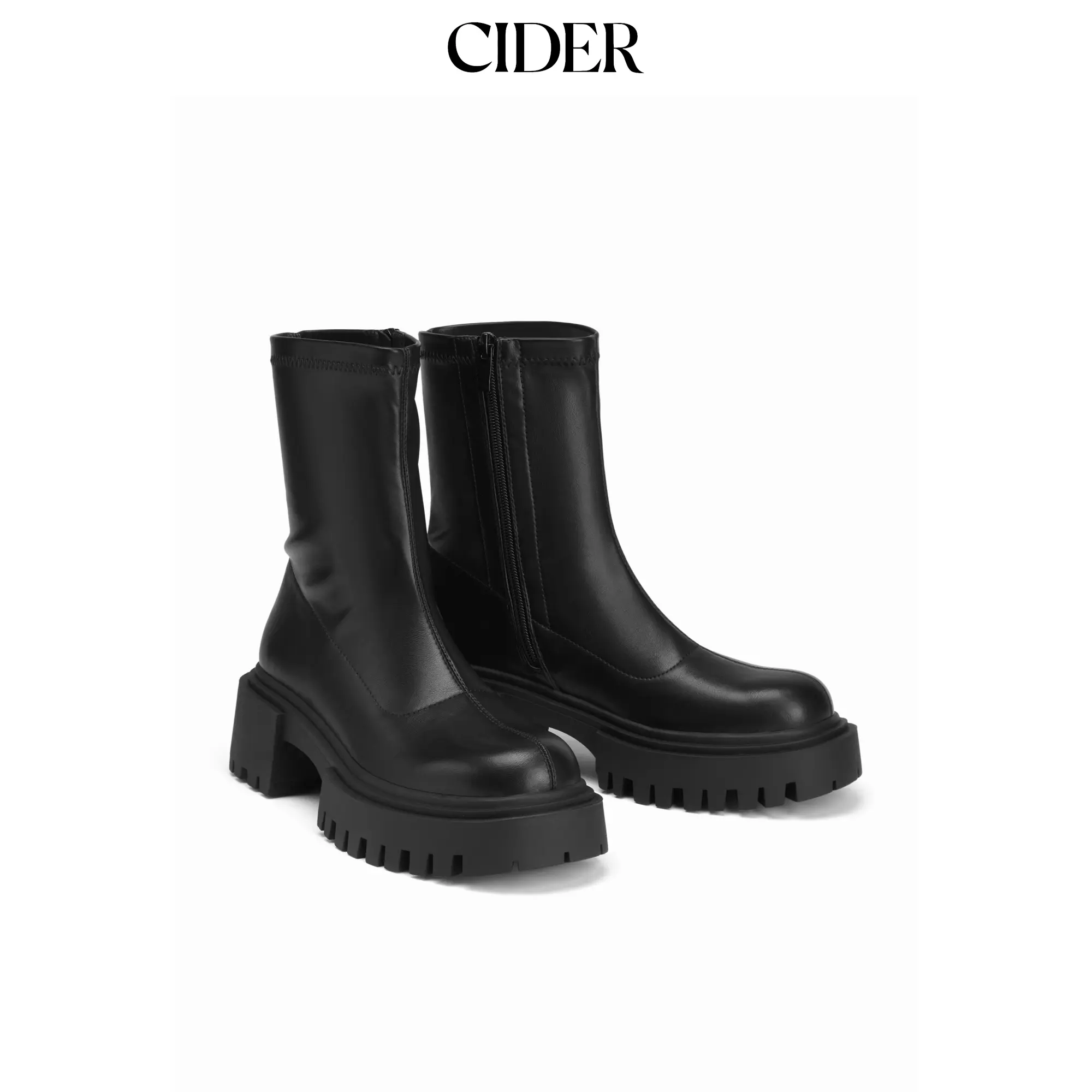 Cider CHUNKY HEELED ANKLE BOOTS