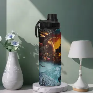 20oz Stainless Steel Insulated Travel Mug, Dinosaur Print Design, Double Wall Vacuum Cup for Outdoor Sports & Gifts, Tumbler, Stainless Steel Drinkware