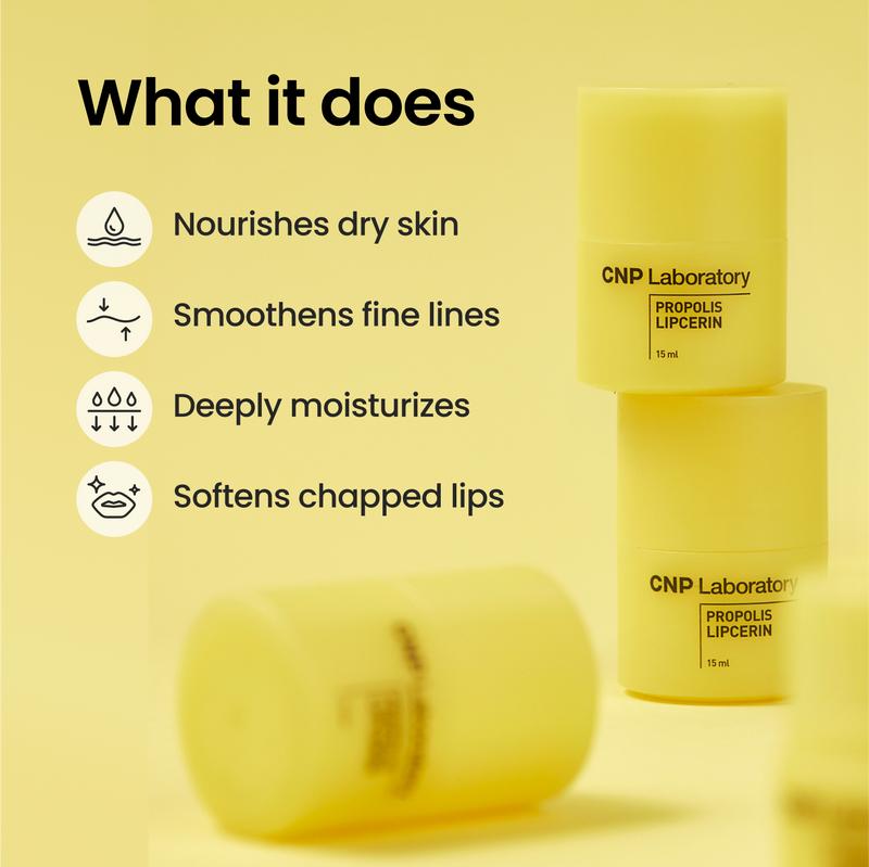 Honey Lip Butter, Propolis Lipcerin, Hydrating, Gentle Exfoliation, Deep Nourish, Revitalizing Dry Lips, Shea Butter, Korean Skin Care (0.5 fl.oz / 15ml)