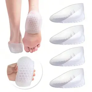 Silicone Shoe Heel Protection Pads, U-Shaped Honeycomb Soft Heel Cushions, Shock Absorbing Invisible Height Increase Half Insoles
