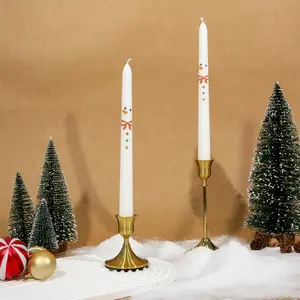 2 Pack Christmas Taper Candles, 10 Inch Unscented Candlesticks with Reindeer Design for Table Centerpiece christmas decorations Decor tacky christmas christmas decorations 2025