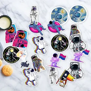 Stickers Pack 20 Pcs Space Laptop Skateboard Astronaut Bumper Waterproof Aesthetic Car Bottle Vinyl Bike Colorful Water Guitar Luggage