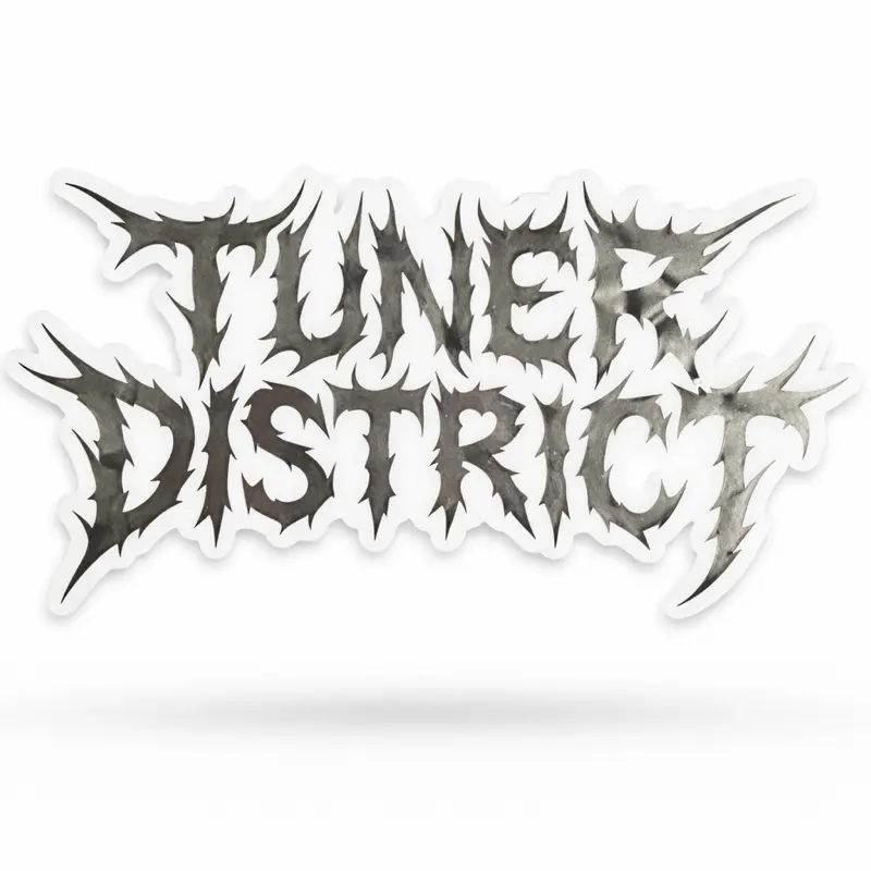 7” Chrome Tuner District Decal for Car Windows and Windshield