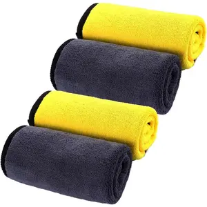 Car Cleaning Cloth Wash Microfiber Towels Thicker Cleaner Rags Drying Wipes Pack of 1 Suitable for Car Office Kitchen, 10inchx10inch, Grey