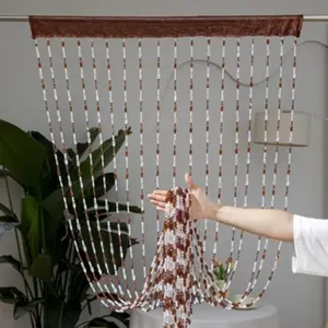 Acrylic Beaded Door Curtain, 18 Strands Decorative Window Treatment, Ideal for Home & Party Decoration, Room Divider Functional Design