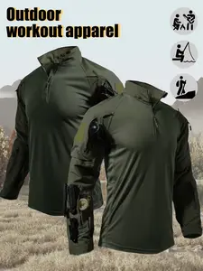 Outdoor tactical frog suit, training top, durable abrasion-resistant tear-proof long-sleeved shirt. Lightweight multi-pocket construction, comfortable thin breathable moisture-wicking fabric. Suitable for outdoor hiking, rock climbing, running, fishing, w