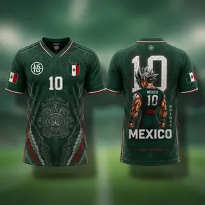 Mexico Anime Warrior Soccer Jersey – Aztec Graphic Tee – Unisex Streetwear AnimeT-Shirt – Football Fan Apparel