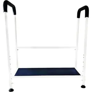 Suitable for The Elderly and Children with Auxiliary handrails, Anti Slip, LED Sensor Lighting, Adjustable Height, Bedside Sofa, footrest Stool (Milky White)