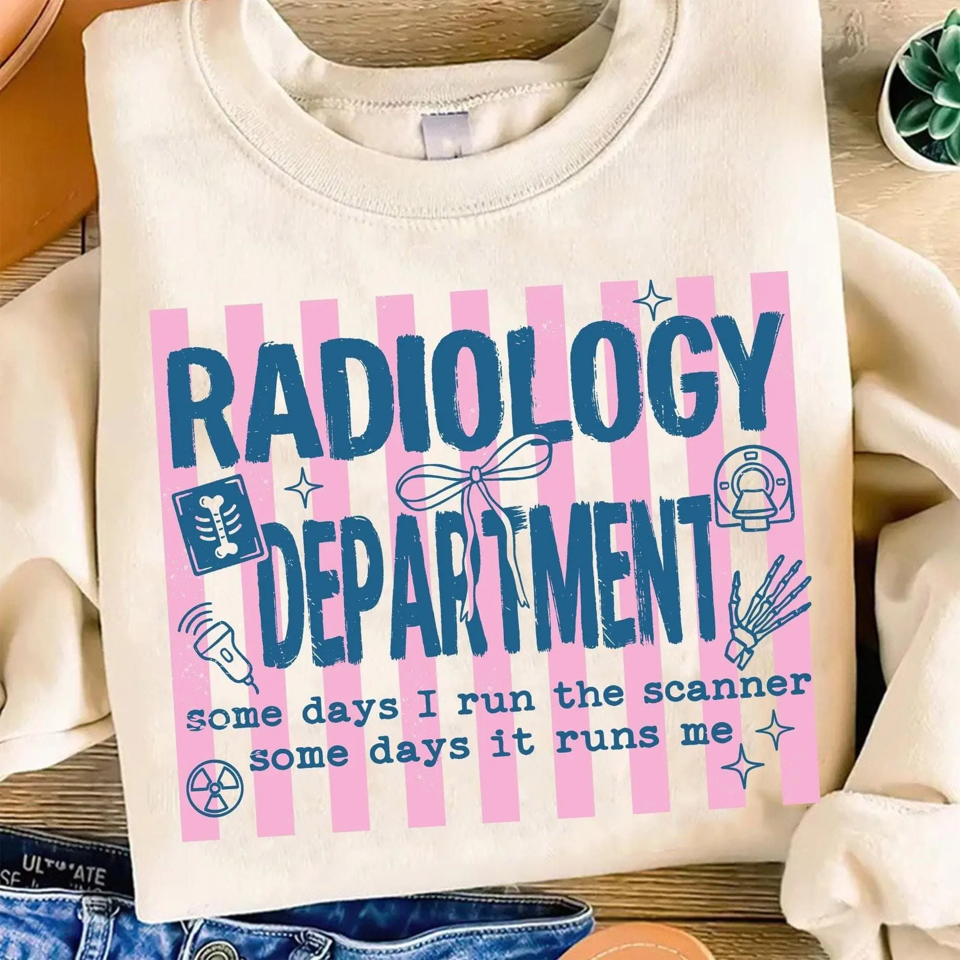 Xray Tech T-Shirt, Sweatshirt - Radiology, Xray Tech Gift, Rad Tech, Rad Tech Gift, Striped Mri Tech