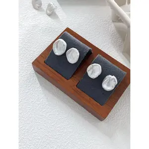 Organic Petal Baroque Pearl Earrings in Sterling Silver