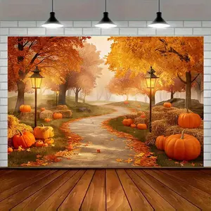 1pc 2D Flat banner, Autumn Harvest Background Decoration Background Photo Props, Polyester Banner Decor, Home Decor, Room Decor, christmas decorations, halloween decorations outdoor, fall decor, Wa Ornaments White