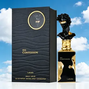 His Confession Men's Eau de Parfum 3.4 fl oz 100ml, Bold Long Lasting Masculine Fragrance Spray with Spiced Mandarin, Vanilla & Amber Notes for Daily Casual Wear