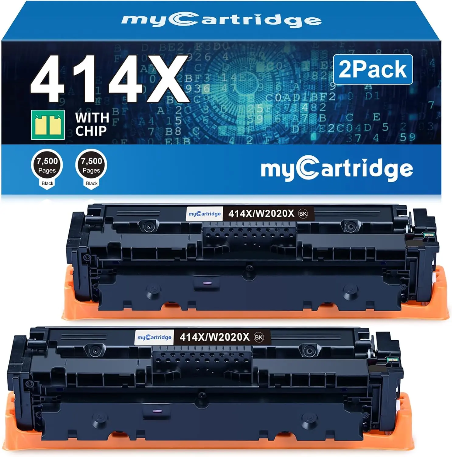 myCartridge 414X W2020X Black Toner Cartridges with Chips, High-Yield 2-Pack for HP M454dw M479fdw