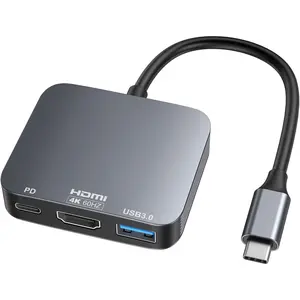 USB C to HDMI Adapter?4K@60HZ?,  HDMI to USB C Adapter Multiport with USB Type C PD & USB 3.0 Port, Compatible for MacBook Pro/Air, iPad Pro/Air,  XPS,  15 Pro/Max, Android and More