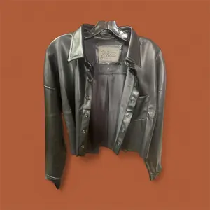 Thin Faux Leather Black Jacket with Long Sleeve for Stylish Everyday Wear