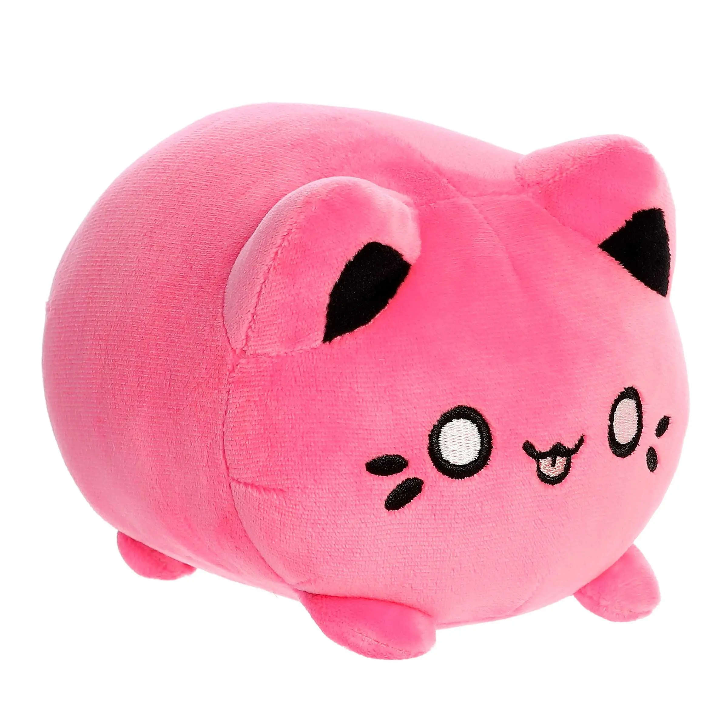 Aurora 7" Peach-Vivid Pink Meowchi Stuffed Animal Plush, Soft Cuddly Gift for Collectors Enthusiasts