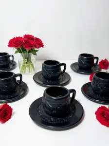 Handcrafted Oaxaca Barro Negro Mug & Plate Set – Artisan Valentine's Gift