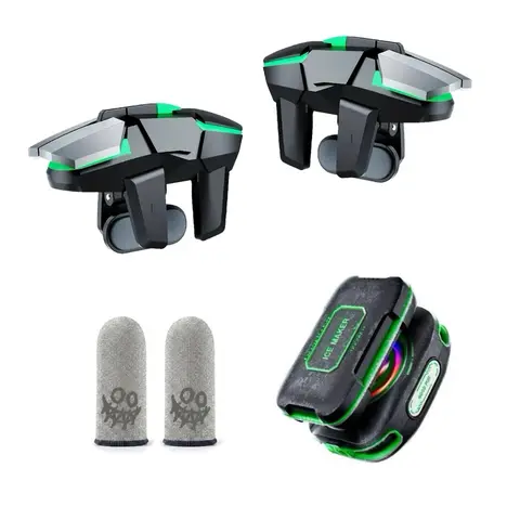 Mobile Phone Gaming Triggers Combo Kit - Electronic Console Game Accessories, Remote-Style Controller for iPhones, Android Phones, PUBG Mobile, Call of Duty