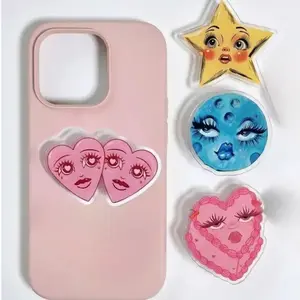 Emotional Face MagSafe Phone Grip, Creepy Cute Magnetic Phone Holder, Horror Aesthetic Kindle Grip, Alternative Art Gift
