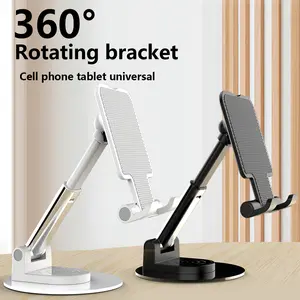 360°Rotating Phone Stand, Universal Adjustable Phone Dock for iPhone Android, Foldable Portable Desktop Stand for Watching Movies, TikTok Live, FaceTime, Office, Trave