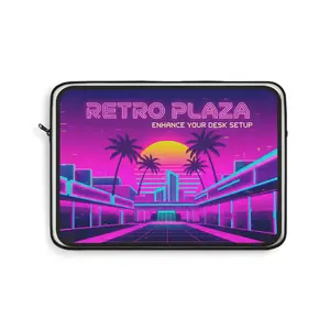Retro Plaza Synthwave Laptop Sleeve 12" 13" 15" | Vaporwave Aesthetic Protective MacBook Case | Neon 80s Style Computer Bag | Durable & Stylish Tech AccessorySunset Laptop Sleeve | 80s Neon Palm Aesthetic
