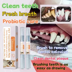 2025 New Upgrade Dog Teeth Cleaning Pen Cat/Dog Tooth Whitening Teeth Repairing Kit Dogs Cats Natural Plants Tartar Remover Tool Care Fresh Breath