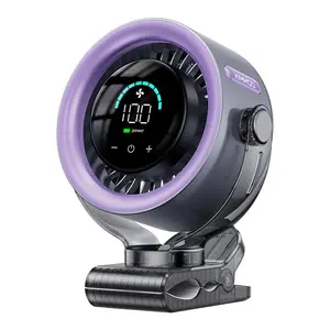 4000mAh Rechargeable Portable Clip on Fan-100-Speed Touch Control, LED Display, 360° Rotate Quiet Turbo Desk Fan, Small Battery Operated USB Fan for Stroller Bed Travel Camping Golf Gym