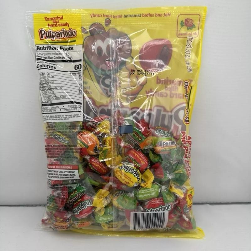 Pulparindo Hard Candy  with Real Fruit, Mango, Tamarind Watermelon & Spicy Flavors, Sweet Snack Mangga Candies 68 counts Each bags (packs 2 ) Party Favor