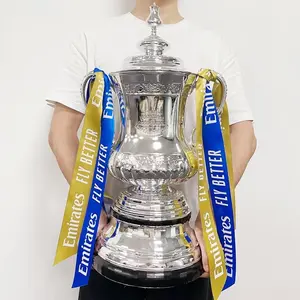 Fa Cup Champion Trophy Replica, (Indicate what ribbon you want)Football Event Prize, Fan Collectible Memorabilia, High-Quality Design, Elegant Desk Display, Ideal Gift