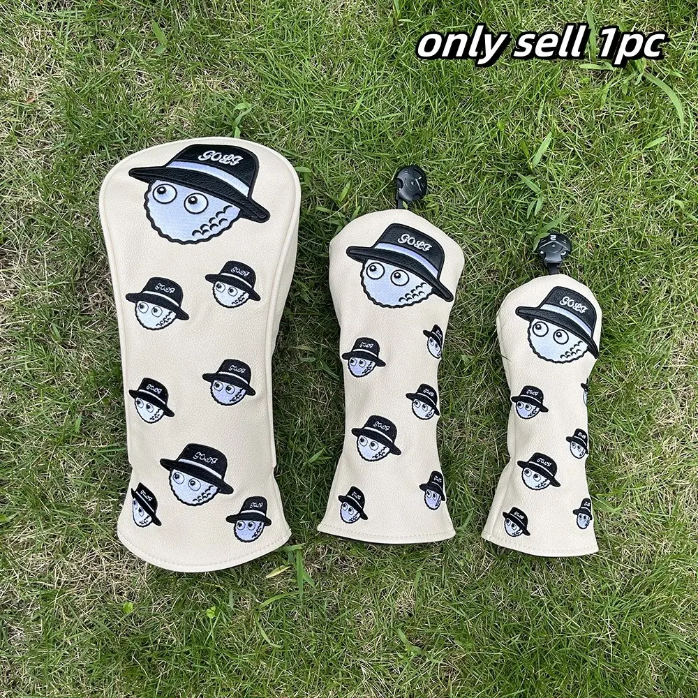 Fashionable Cartoon Fisherman Hat Pattern Golf Club Covers, Dustproof and Durable, Suitable for Men and Women, Outdoor Golf Accessories