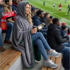 Double-Sided 12V Wearable Heated Blanket,15000mAh Heated Blanket  Operated,Cordless Electric Heating Poncho Blanket,Portable Heated Throw Blanket Hoodie 3 Heat set for ,Outdoor,Camping,Party
