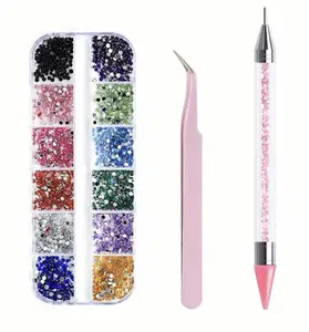 Double-Ended Rhinestone Painting Pen with Applicator for Easy and Precise Placement on Natural, Fake, and Acrylic Nails