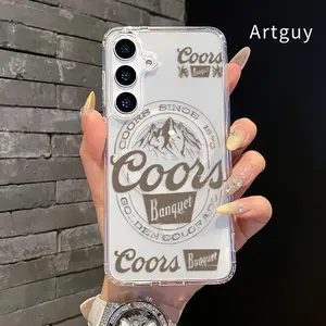 Magnetic Phone Case Supports Wireless Charging Case for  Samsung Galaxy S26 S23 Ultra S24 Plus FE S25 S22+ Coors Emblem Pattern Non-Yellowing Shockproof Clear Slim Protective Softcase Transparent Acrylic Large Hole Cover