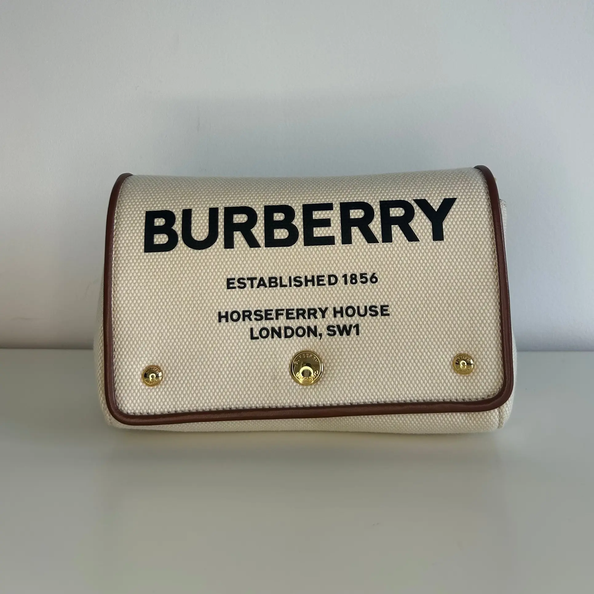 Pre-owned Canvas Shoulder Bags Burberry Horseferry Camera Small Crossbody Bag