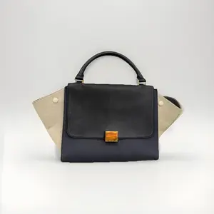 Pre-owned Celine As Seen On Screen As Seen On Screen Trapeze Medium Tri color Top Handle Handbag ️ $1169